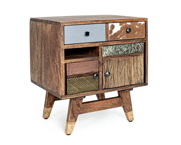 Noptiera Dhaval, Bizzotto, 50x40x55 cm, lemn de mango/salcam