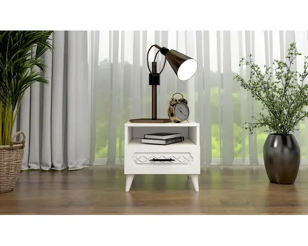 Noptiera, Glenevis, Ediz 101, 45x47x38 cm, Alb