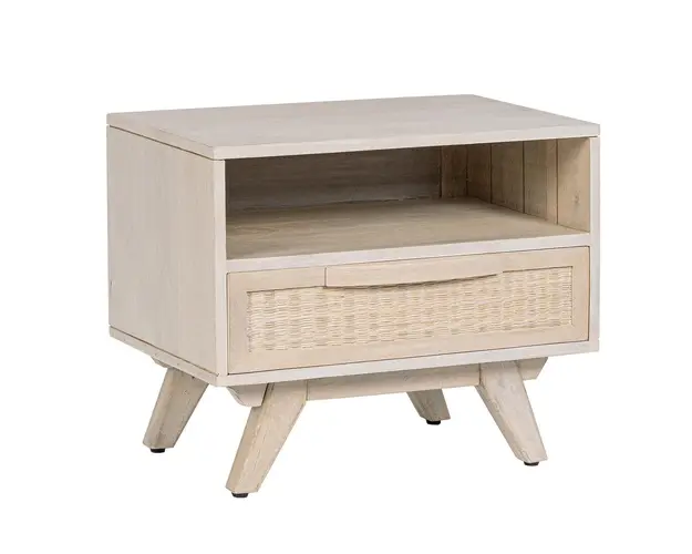 Noptiera Sahana, Bizzotto, 55 x 35 x 45 cm, lemn de mango/ratan