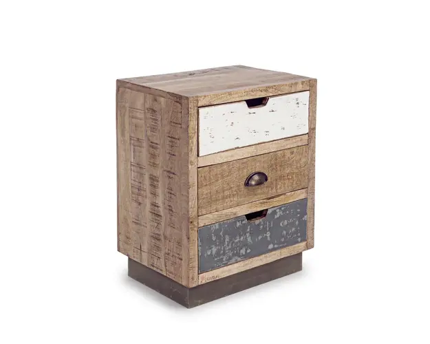 Noptiera Tudor, Bizzotto, 45 x 33 x 60 cm, lemn de mango/otel