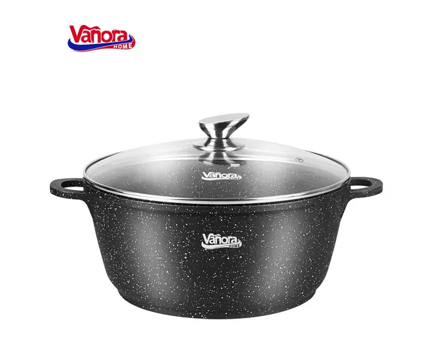 Oala Classic, Vanora, 32x14.5 cm, 11.6 L, aluminiu turnat/ceramica, negru