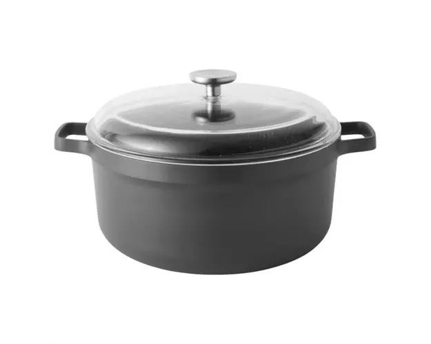 Oala cu capac BergHOFF, Gem Line, Ø28 cm, 7.3 L, aluminiu, negru
