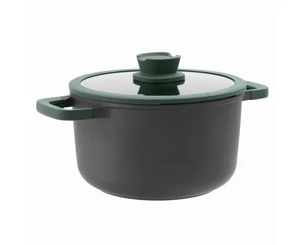 Oala cu capac BergHOFF, Leo Forest, Ø24 cm, 5.6 L, aluminiu turnat, invelis antiaderent