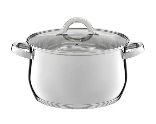 Oala cu capac Berry, Ambition, 26 cm, 8.5 L, inox/sticla temperata