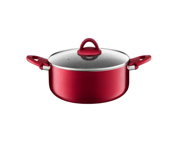 Oala cu capac Jasper, Ambition, 28 cm, 6.5 L, aluminiu, invelis Qualum Basic