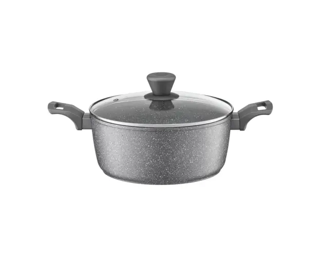 Oala cu capac Silverstone, Ambition, 4.1 L, 24 cm, aluminiu, invelis Qualum Stone