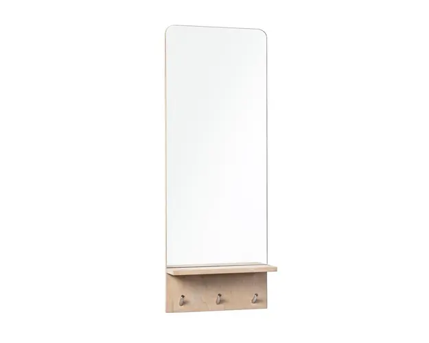 Oglinda cu 3 agatatoare, Bizzotto, Daiki L, 35 x 11.5 x 95 cm, lemn de stejar/sticla