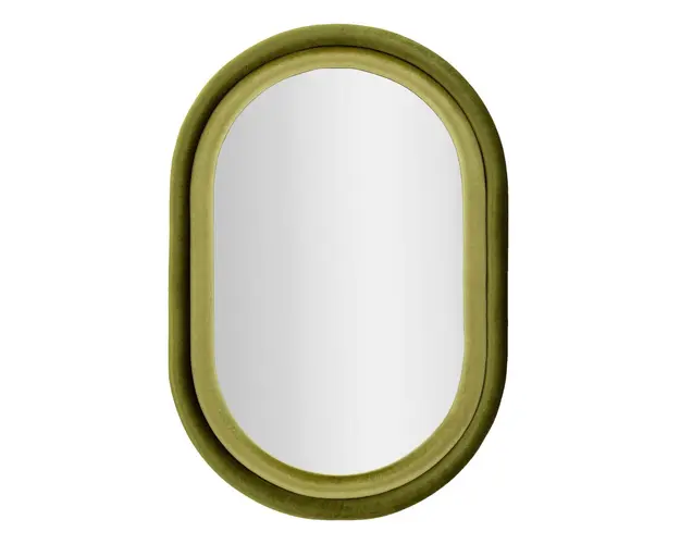 Oglinda decorativa Antony, Mauro Ferretti, 60x90 cm, MDF/rama acoperita cu catifea, verde