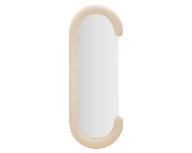 Oglinda decorativa Chantal, Mauro Ferretti, 60x160 cm, MDF/rama acoperita cu catifea, crem