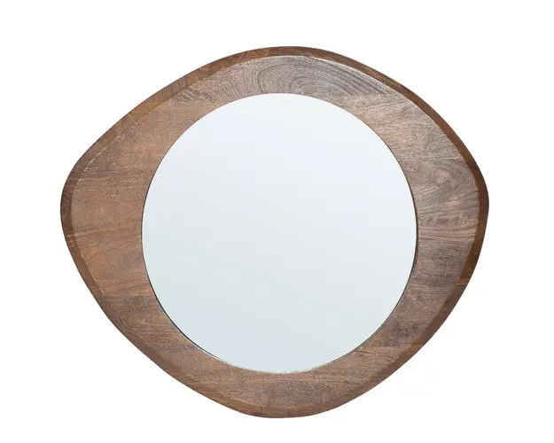 Oglinda decorativa Erin, Bizzotto, 70 x 60 cm, lemn de mango, maro