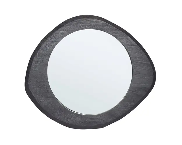 Oglinda decorativa Erin, Bizzotto, 70 x 60 cm, lemn de mango, negru
