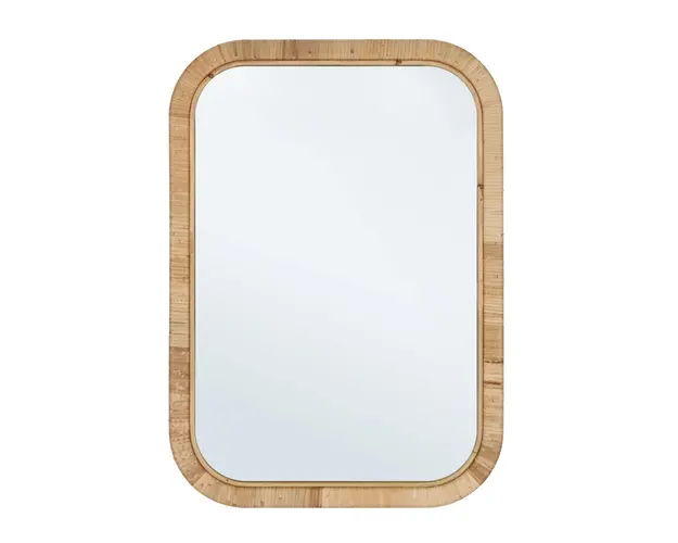 Oglinda decorativa Hakima Rectangular, Bizzotto, 50 x 70 cm, ratan/MDF, natural