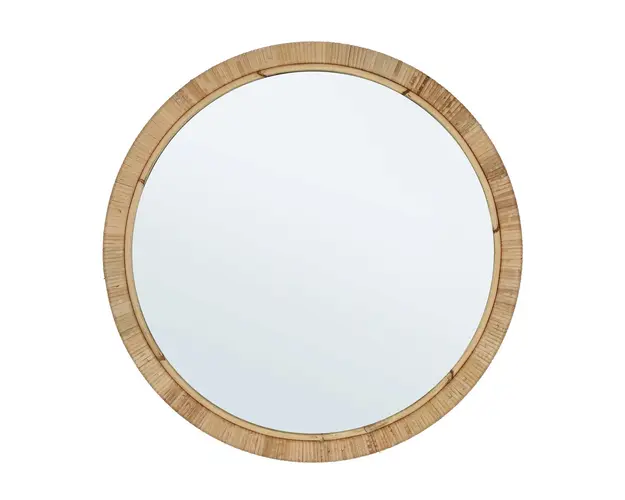 Oglinda decorativa Hakima Round, Bizzotto, Ø60 x 2 cm, ratan/MDF, natural