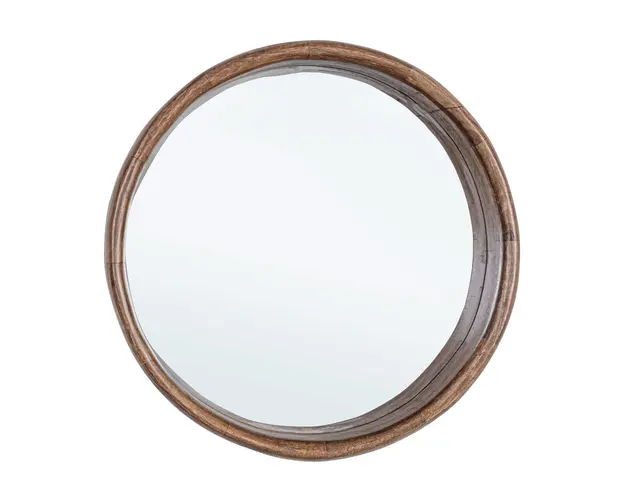 Oglinda decorativa Sherman, Bizzotto, Ø55 cm, lemn de mango/sticla