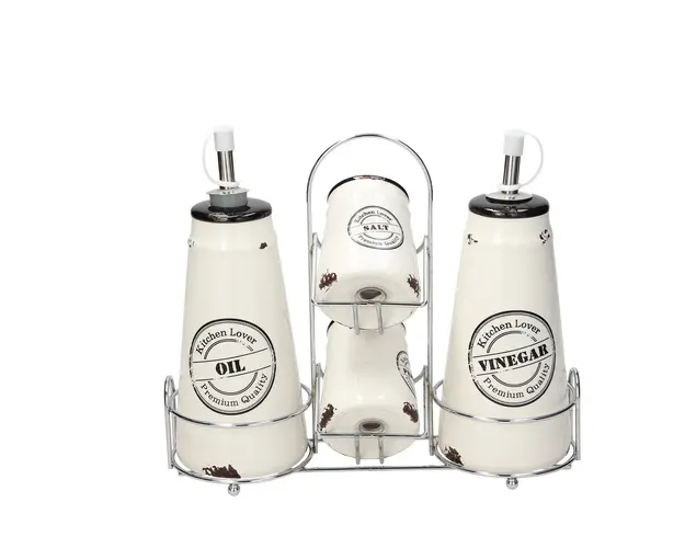 Oliviera cu 4 piese Urban Chic, Tognana, ceramica glazurata, alb/negru