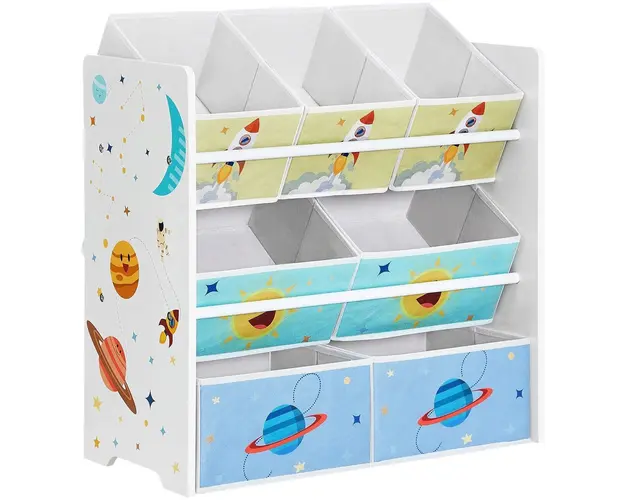 Organizator jucarii / mobilier camera copilului, Vasagle, cu 7 cutii detasabile, 62.5x29.5x60 cm, multicolor