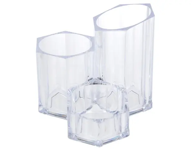Organizator pentru cosmetice, 14x14x12 cm, polistiren, transparent