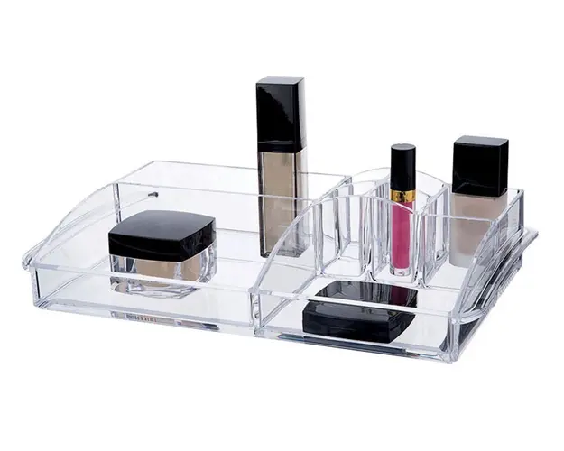 Organizator pentru cosmetice Compactor, 8 compartimente, 35x20x7.45 cm ,transparent