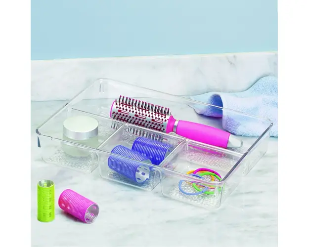 Organizator pentru cosmetice Rain, iDesign, 4 compartimente, 33x23x5.5 cm