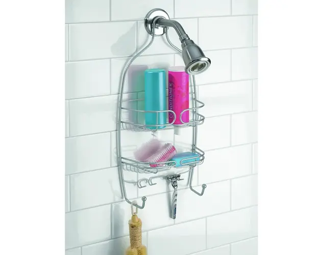 Organizator suspendat de baie pentru capul de dus Neo, iDesign, 25.5x16.5x67 cm, otel