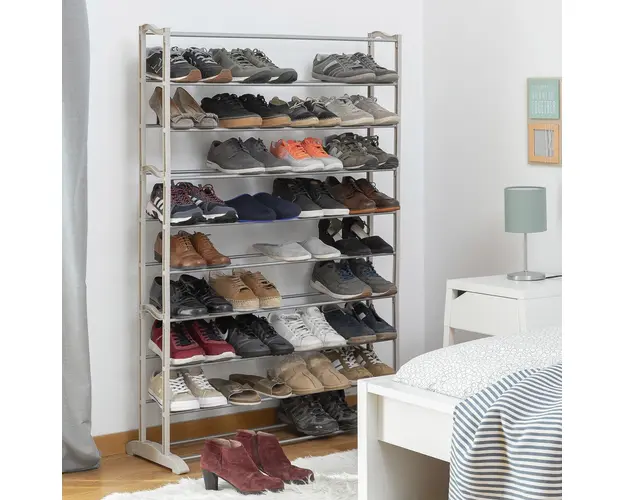 Organizator pentru pantofi InnovaGoods, 45 perechi, 91 x 25 x 140 cm, otel/plastic ABS