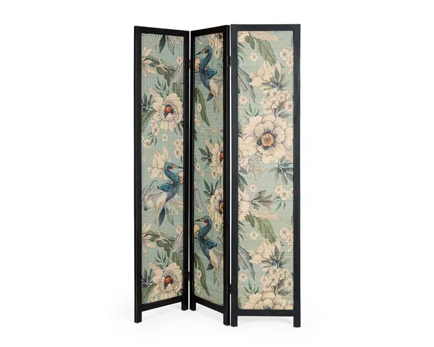 Paravan decorativ / despartitor camera Maylin, Bizzotto, 120 x 2 x 180 cm, bambus/lemn de brad