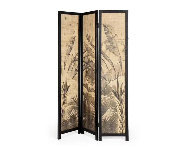 Paravan decorativ / despartitor camera Nariko, Bizzotto, 120 x 2 x 180 cm, bambus/lemn de brad