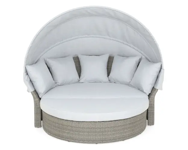 Pat de zi pentru gradina Egg, 172x105x78 cm, aluminiu/poliester, gri