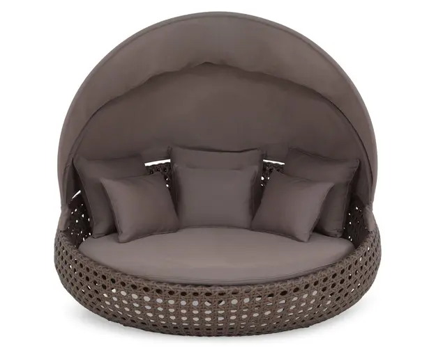 Pat de zi pentru gradina Resort, 165x165x70 cm, aluminiu/poliester, maro