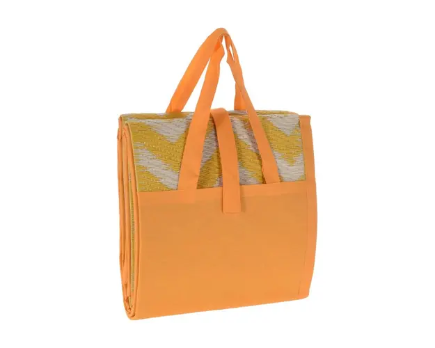 Patura pentru picnic Zigzag, pliabila, 90x180 cm, polipropilena, galben