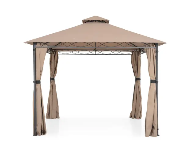 Pavilion, Vega, L.295 l.295 H.270, otel/poliester, negru/gri