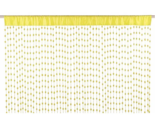 Perdea din snur Little Balls, Bizzotto, 140x280 cm, galben