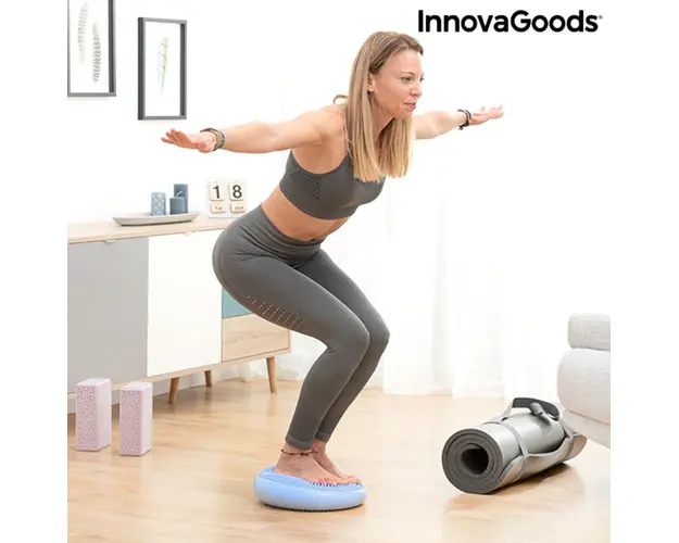 Perna de echilibru cu pompa pentru umflat Cushport InnovaGoods, Ø 34x4 cm