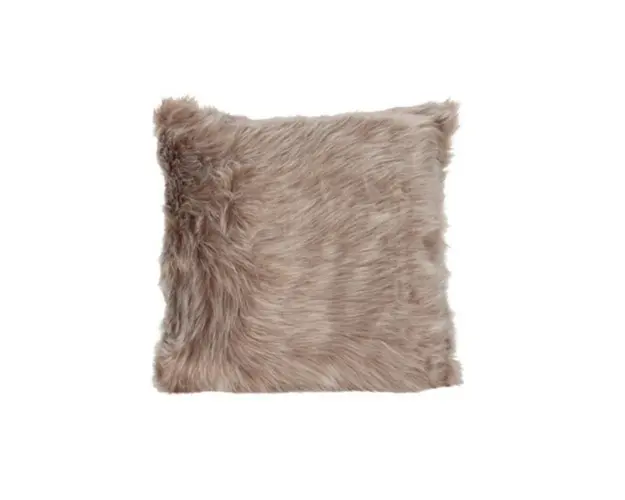 Perna decorativa Fur, 45x45 cm, poliester, maro