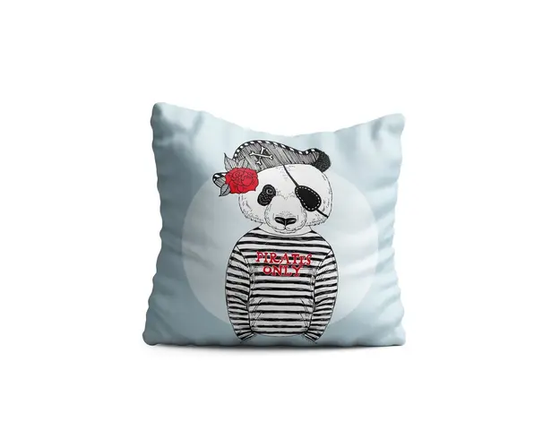 Perna decorativa Panda Pirate, Oyo Kids, 43x43 cm, poliester, multicolor