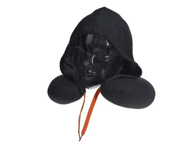 Perna pentru gat cu gluga, 30x32 cm, poliester, gri inchis