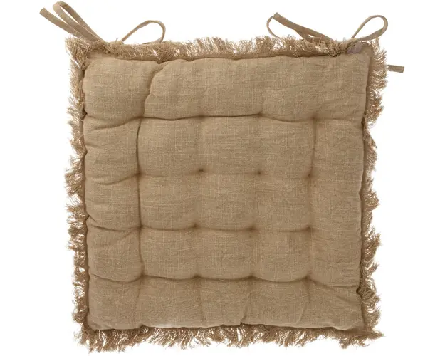 Perna pentru scaun Fringes, Excellent Houseware, 40x40 cm, bumbac, maro