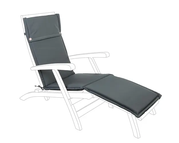 Perna pentru sezlong Poly180, Bizzotto, 176 x 50 cm, poliester impermeabil, antracit
