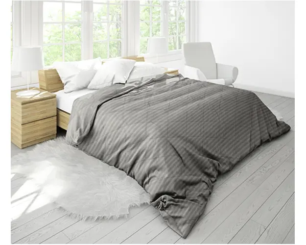 Pilota Alcam Damasc Grey 140x200 cm, umplutura cu bambus, 300 g/mp