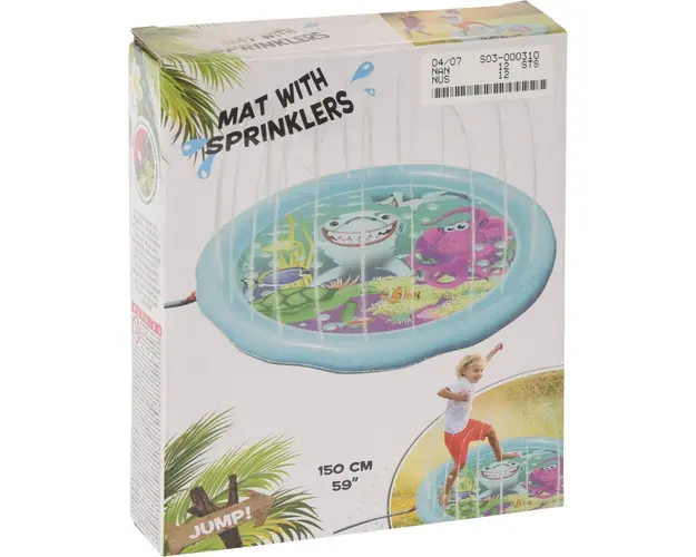 Piscina golflabila cu stropitoare / aspensoare Ocean fish, Ø150 cm, jucarie de apa in gradina