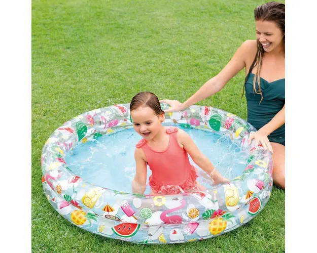 Piscina gonflabila rotunda pentru copii Fruity, 122x25 cm, 150 L, polivinil, multicolor