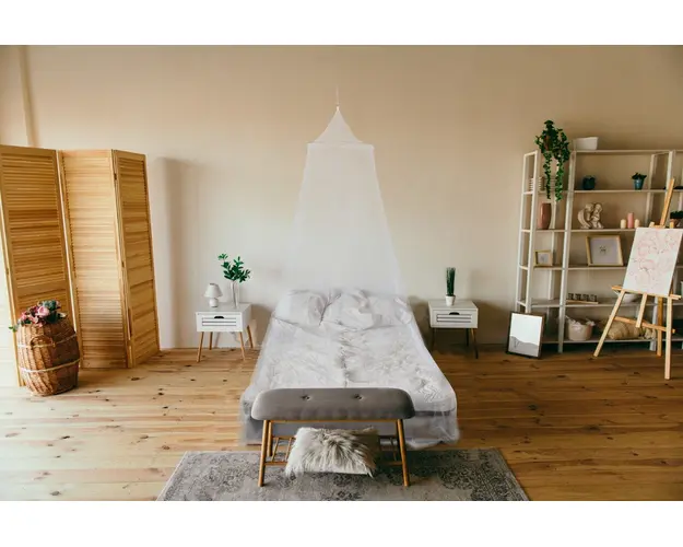 Plasa de tantari Baldachin, 60x230 cm, poliester, alb