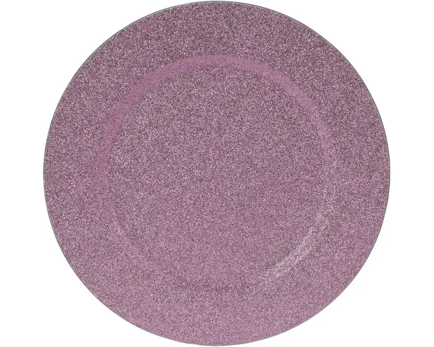 Platou Glitter, Ø33 cm, polipropilena, roz