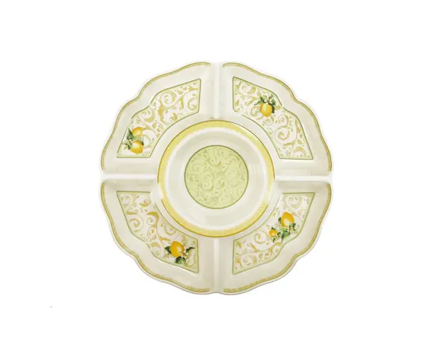 Platou pentru aperitive Starter Dish Limoni, Brandani, 27 cm, portelan