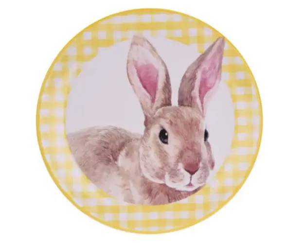 Platou pentru servire Bunny, Ø24 cm, dolomit, galben