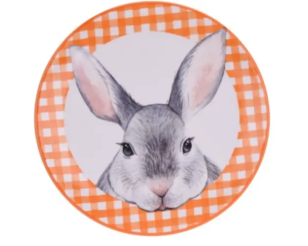 Platou pentru servire Bunny, Ø24 cm, dolomit, portocaliu