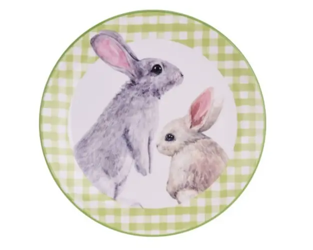 Platou pentru servire Bunny, Ø24 cm, dolomit, verde