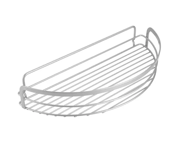 Polita baie Semi-Circle Viva, Metaltex, 37x17x6 cm, metal/ invelis Polytherm, argintiu
