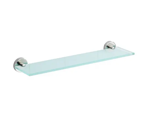 Polita din sticla Bosio Shine, Wenko, 13.5 x 46.5 cm, sticla/inox, argintiu