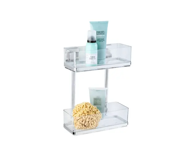 Polita pentru baie, Wenko, Quadro Vacuum-Loc®, 25.5 x 32.5 x 14 cm, inox/plastic